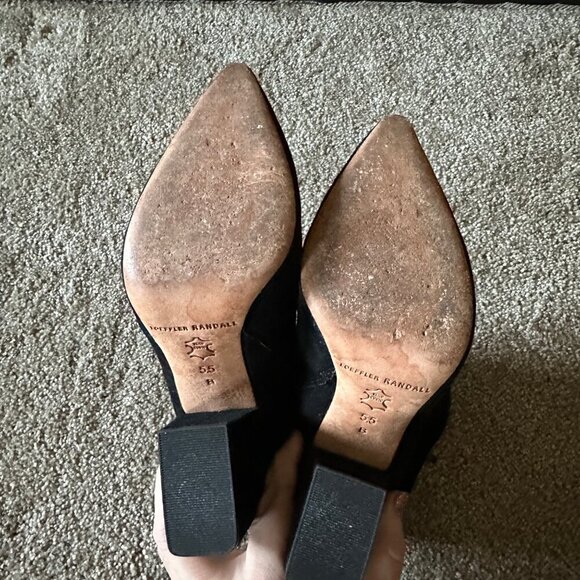 Loeffler Randall Isla Suede Slim Ankle Bootie Black Womens Size 5.5 Side Zip - Picture 9 of 10